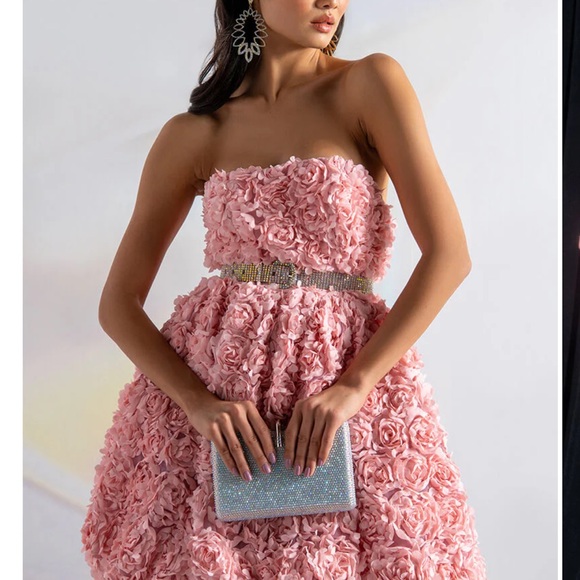 AKIRA Elegant Pink Floral Dress-NWT - Picture 2 of 16